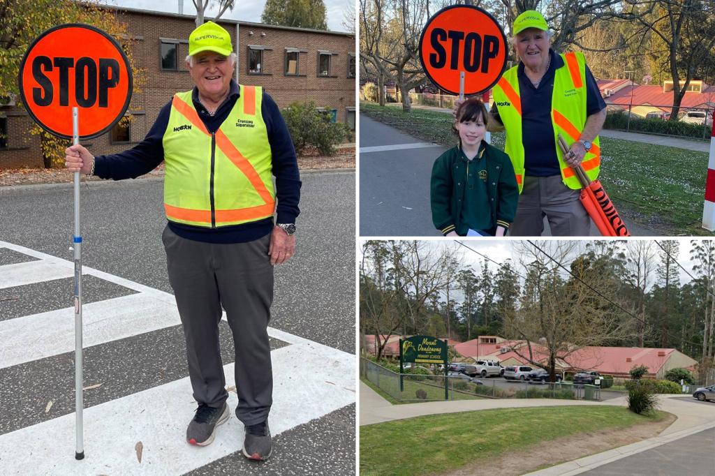 The school's beloved crossing guard was banned by senior students after parents complained